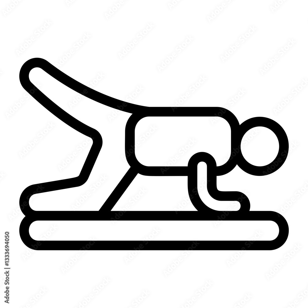 Leg Pull Prone Line Icon Leg Pull Prone Line Icon