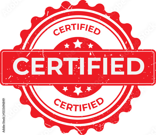 certified stamp. red round grunge vintage approved sign