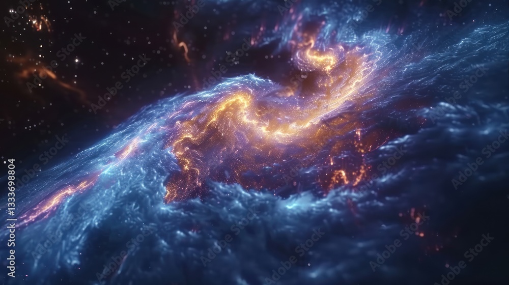 Cosmic Nebula: A Celestial Dance of Fire and Ice Cosmic Nebula: A Celestial Dance of Fire and Ice
