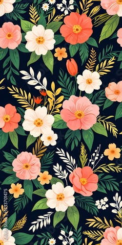 seamless background with flowers