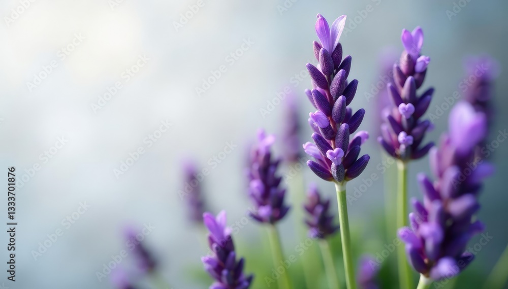 Tiny blooms of lavender plant in high definition, isolated, macro