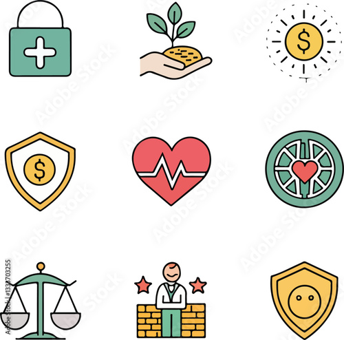 Set of Benefits Icons – Editable Stroke Vector Illustration