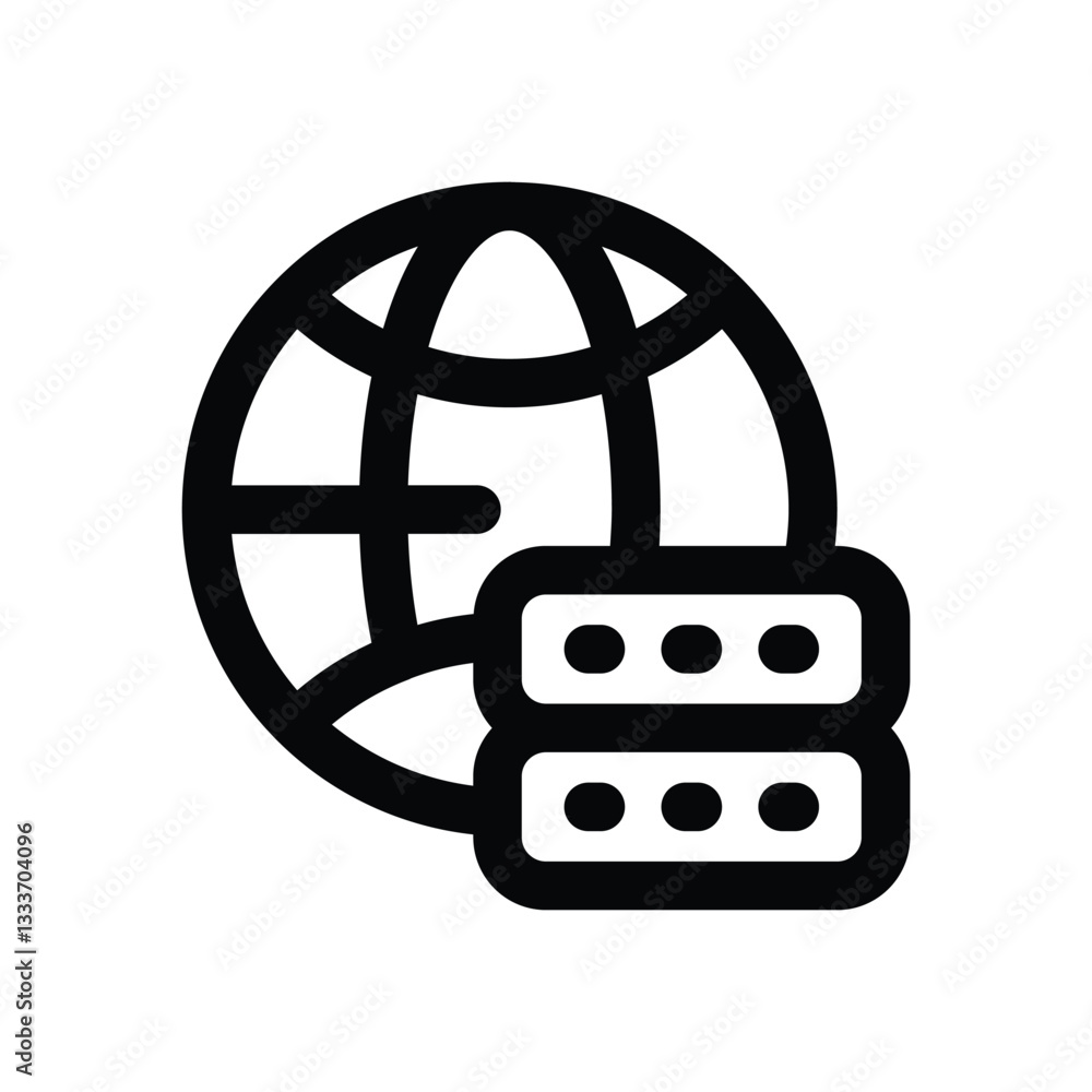 global server line icon. Clean and minimalist vector icon for websites, mobile apps, presentations, and logos. Fully scalable and customizable for any project. global server line icon. Clean and minimalist vector icon for websites, mobile apps, presentations, and logos. Fully scalable and customizable for any project.