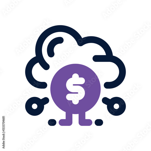 cloud banking dual tone icon. Sleek and modern vector icon for websites, mobile apps, marketing materials, and corporate design. Fully scalable and ready to use.