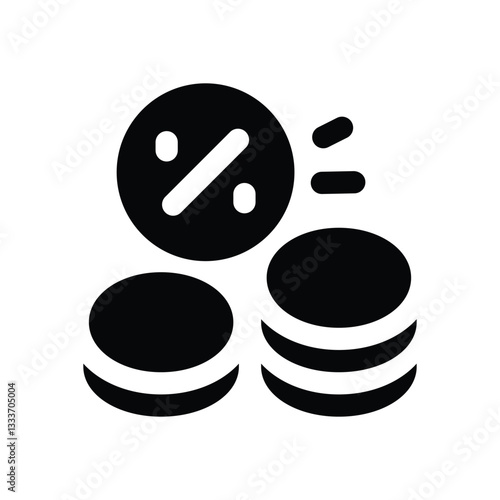tax glyph icon. Strong and solid vector icon for websites, mobile interfaces, presentations, and visual branding. High quality and easy to edit.