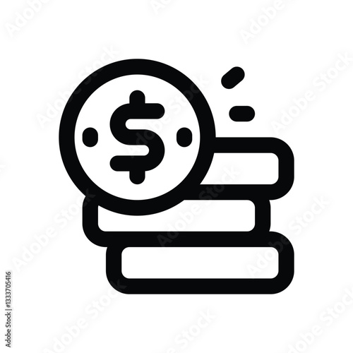 coin  line icon. Clean and minimalist vector icon for websites, mobile apps, presentations, and logos. Fully scalable and customizable for any project.