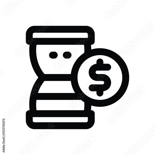 hourglass  line icon. Clean and minimalist vector icon for websites, mobile apps, presentations, and logos. Fully scalable and customizable for any project.
