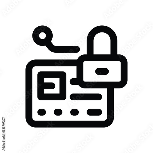 credit lock  line icon. Clean and minimalist vector icon for websites, mobile apps, presentations, and logos. Fully scalable and customizable for any project.