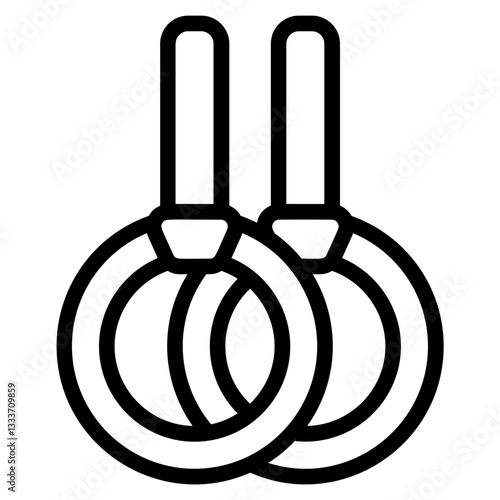 Athletics rings Line Icon