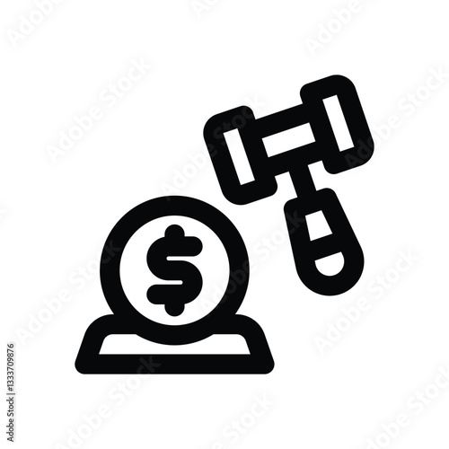 penalty line icon. Clean and minimalist vector icon for websites, mobile apps, presentations, and logos. Fully scalable and customizable for any project.
