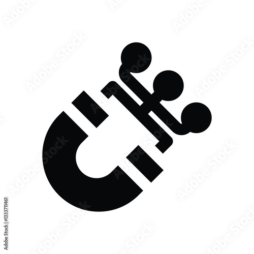 inbound marketing glyph icon. Strong and solid vector icon for websites, mobile interfaces, presentations, and visual branding. High quality and easy to edit.
