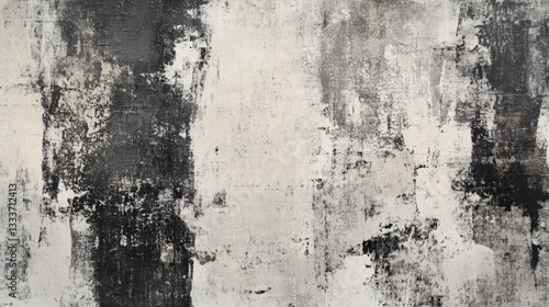Wallpaper Mural Chaotic Symphony of Faded Black and White Hues in Abstract Art Torontodigital.ca