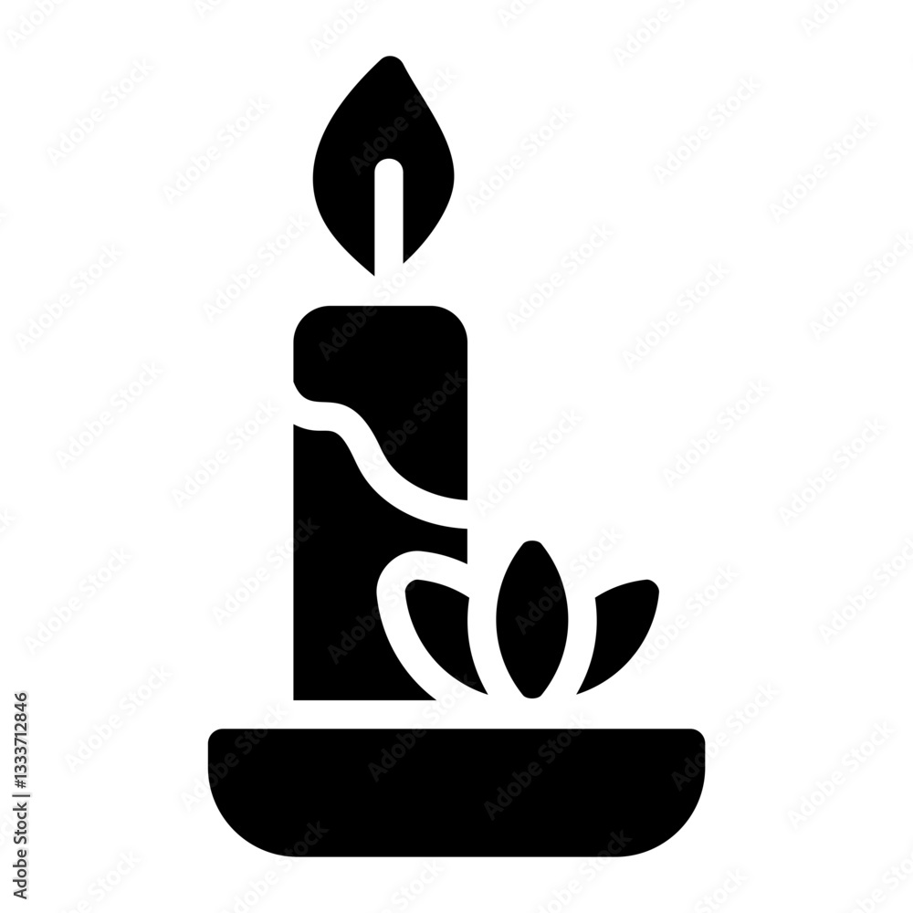 Obraz premium Therapy candle Solid Icon