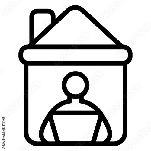 Work from home Line Icon