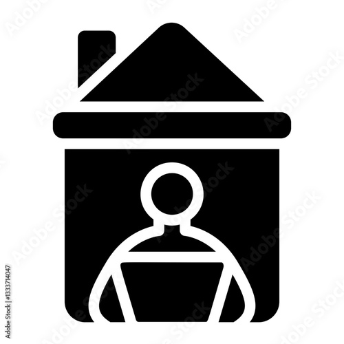 Work from home Solid Icon