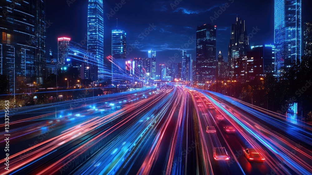 Naklejka premium Cutting-Edge Fiber Optics for Ultra-Fast Connectivity