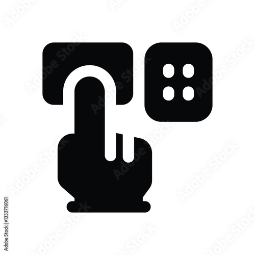 pin code glyph icon. Strong and solid vector icon for websites, mobile interfaces, presentations, and visual branding. High quality and easy to edit.
