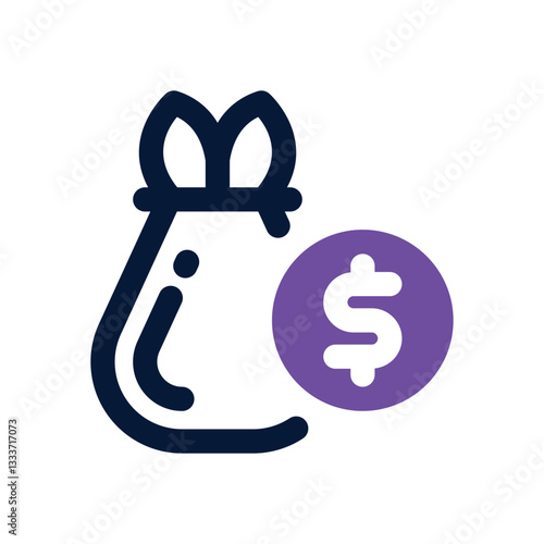 money bag dual tone icon. Sleek and modern vector icon for websites, mobile apps, marketing materials, and corporate design. Fully scalable and ready to use.