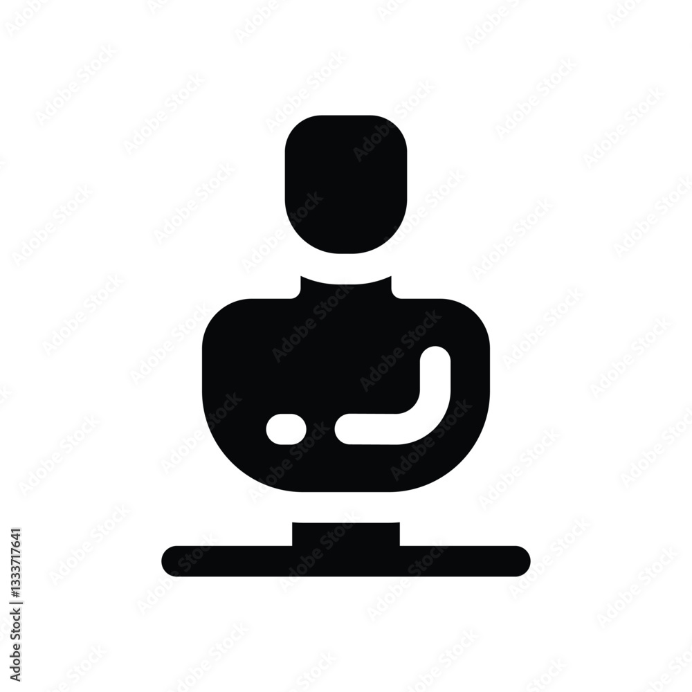 mannequin glyph icon. Strong and solid vector icon for websites, mobile interfaces, presentations, and visual branding. High quality and easy to edit. mannequin glyph icon. Strong and solid vector icon for websites, mobile interfaces, presentations, and visual branding. High quality and easy to edit.