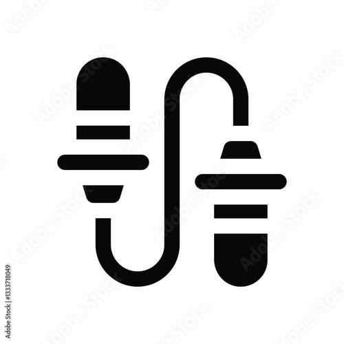 jumping rope glyph icon. Strong and solid vector icon for websites, mobile interfaces, presentations, and visual branding. High quality and easy to edit.