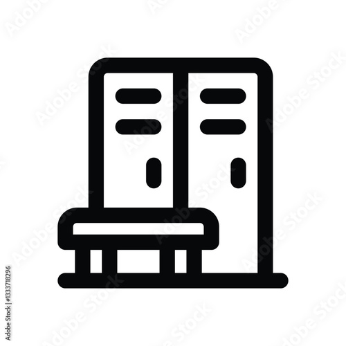 locker room line icon. Clean and minimalist vector icon for websites, mobile apps, presentations, and logos. Fully scalable and customizable for any project.