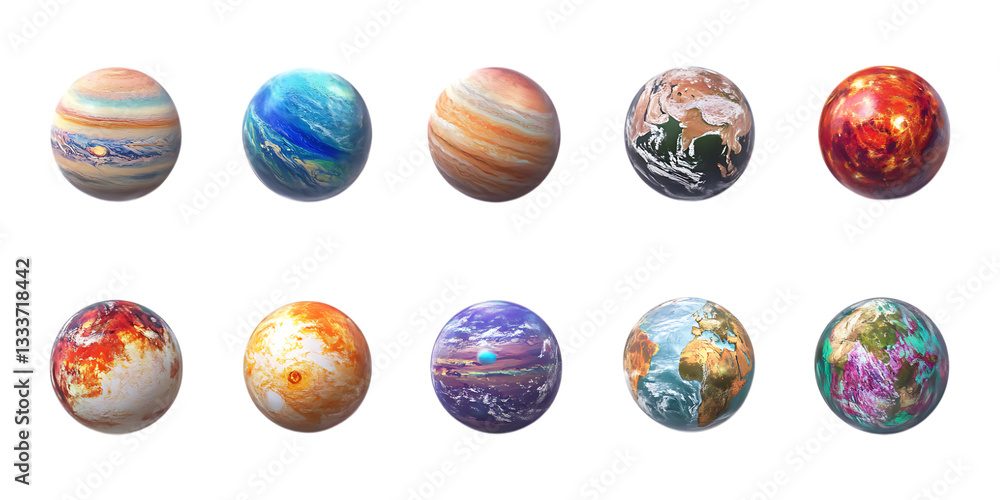 Pack Planet Set on Transparent Background for Astronomy, Science, and Space Designs Pack Planet Set on Transparent Background for Astronomy, Science, and Space Designs