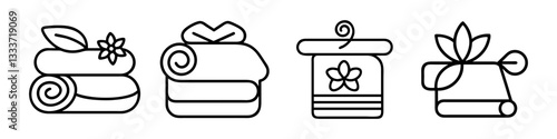 spa towel wrap icon, spa towel wrap line art - simple line art of spa towel wrap, perfect for spa towel wrap logos and icons