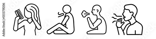 breathing exercise icon, breathing exercise line art - simple line art of breathing exercise, perfect for breathing exercise logos and icons