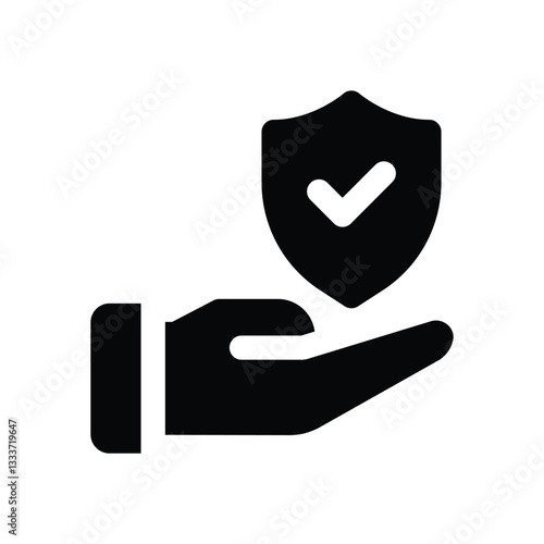 insurance glyph icon. Strong and solid vector icon for websites, mobile interfaces, presentations, and visual branding. High quality and easy to edit.
