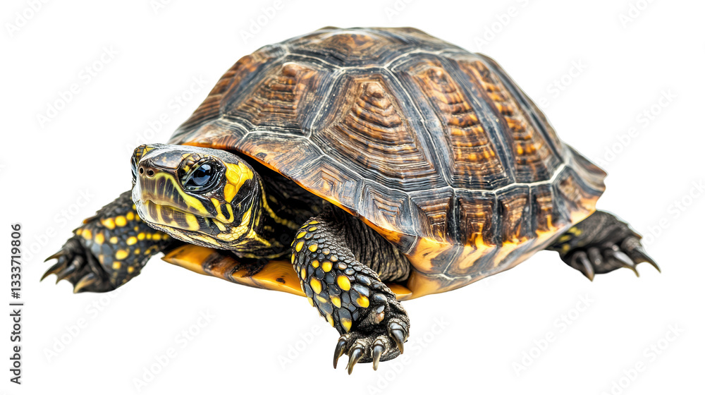 Fototapeta premium Isolated Elegant Brown Turtle on White