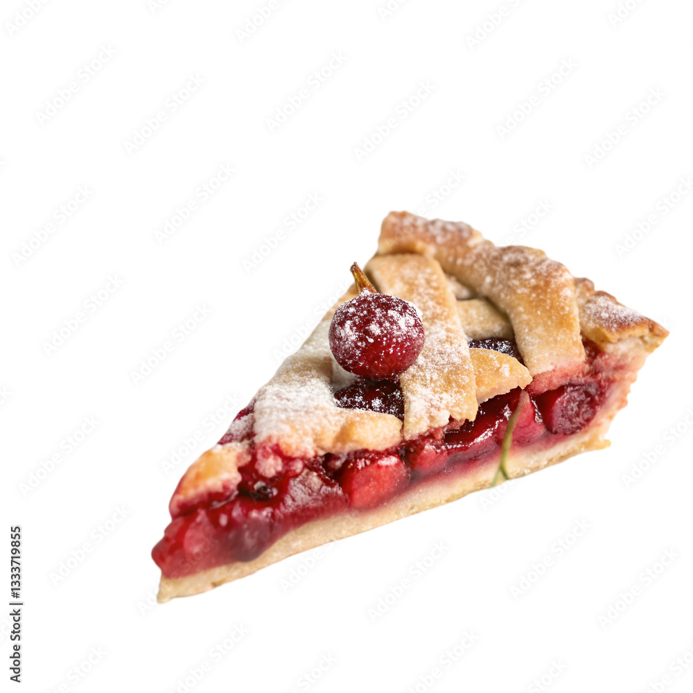Cherry pie slice isolated on transparent background Cherry pie slice isolated on transparent background