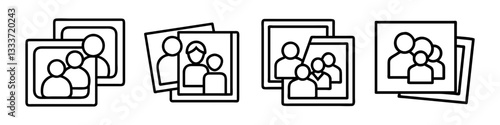 family photos icon, family photos line art - simple line art of family photos, perfect for family photos logos and icons