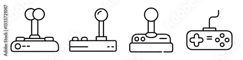 old school joystick icon, old school joystick line art - simple line art of old school joystick, perfect for old school joystick logos and icons