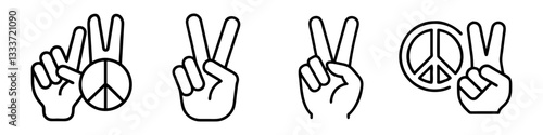 peace sign icon, peace sign line art - simple line art of peace sign, perfect for peace sign logos and icons