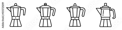 retro coffee percolator icon, retro coffee percolator line art - simple line art of retro coffee percolator, perfect for retro coffee percolator logos and icons
