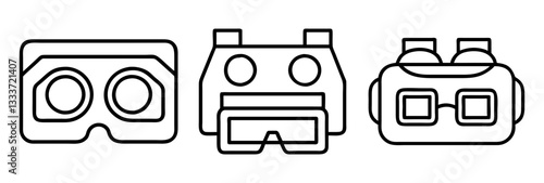 stereoscope viewer icon, stereoscope viewer line art - simple line art of stereoscope viewer, perfect for stereoscope viewer logos and icons