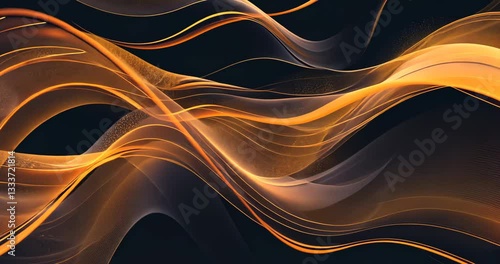 Abstract design with flowing golden patterns against a dark background creates a mesmerizing visual experience