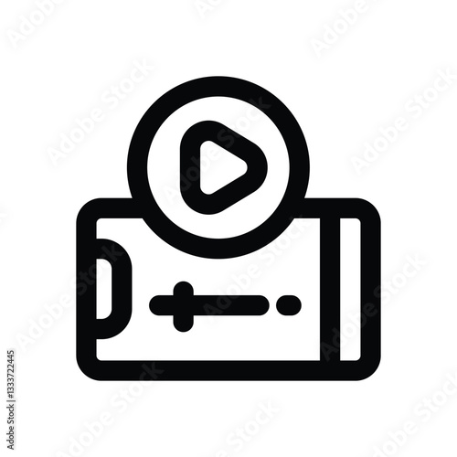 video tutorial line icon. Clean and minimalist vector icon for websites, mobile apps, presentations, and logos. Fully scalable and customizable for any project.