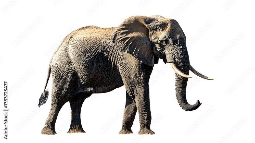 Obraz premium Elephant standing majestically, isolated on transparent background