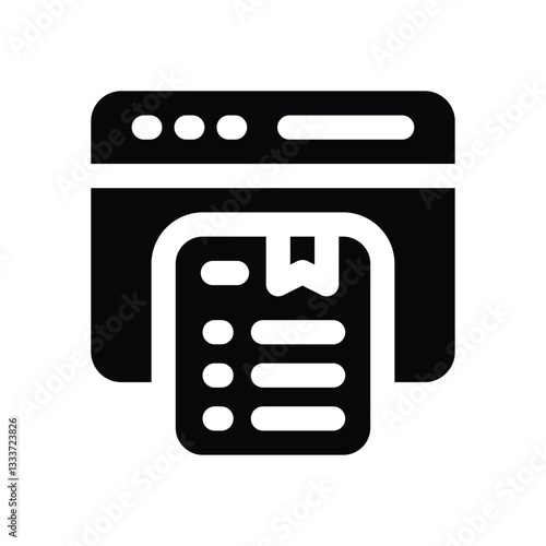 article glyph icon. Strong and solid vector icon for websites, mobile interfaces, presentations, and visual branding. High quality and easy to edit.