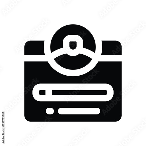 login glyph icon. Strong and solid vector icon for websites, mobile interfaces, presentations, and visual branding. High quality and easy to edit.
