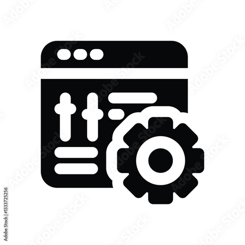 panel control glyph icon. Strong and solid vector icon for websites, mobile interfaces, presentations, and visual branding. High quality and easy to edit.