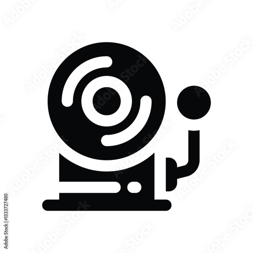 bell glyph icon. Strong and solid vector icon for websites, mobile interfaces, presentations, and visual branding. High quality and easy to edit.