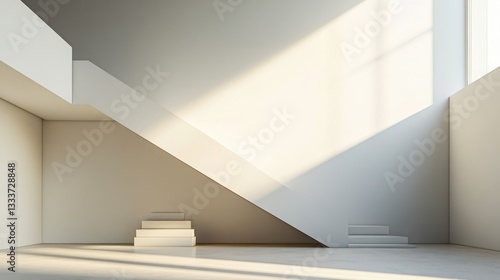Modern Minimalistic Architecture with Natural Light and Stairs