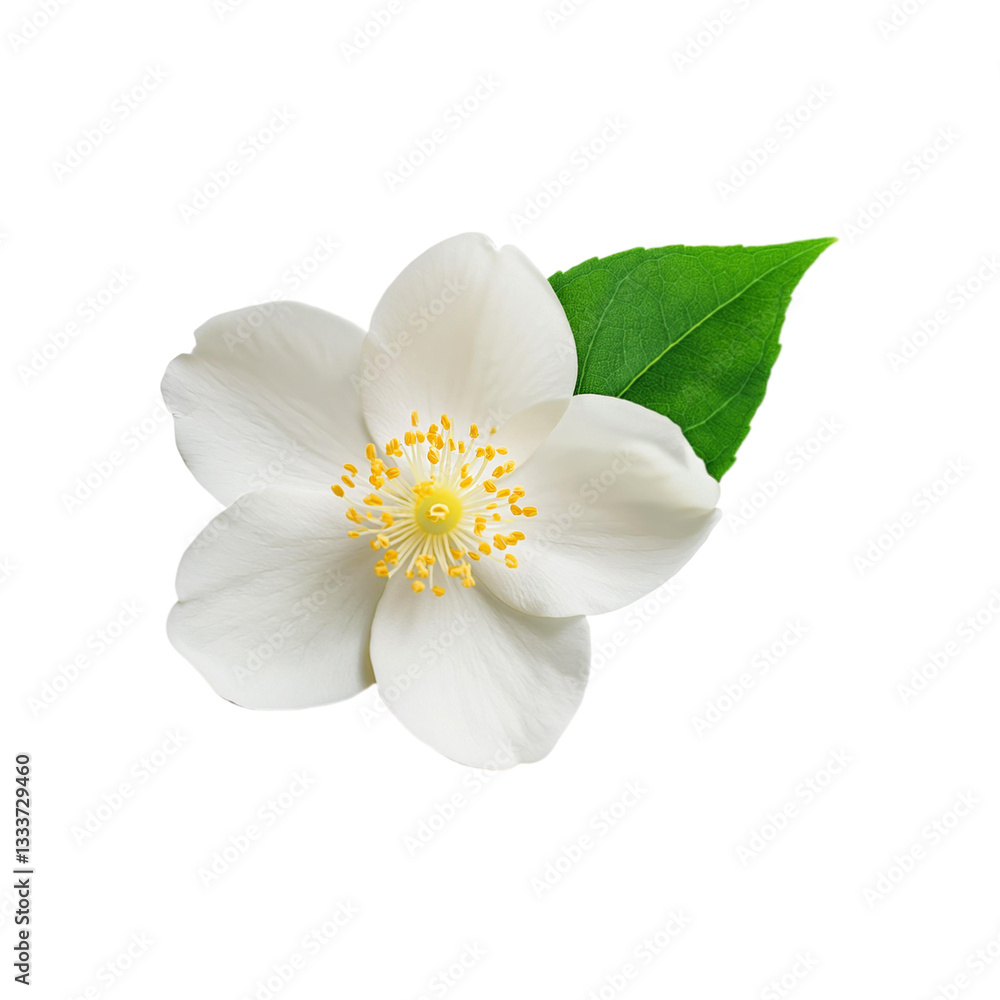 Beautiful white jasmine flower on transparent background Beautiful white jasmine flower on transparent background