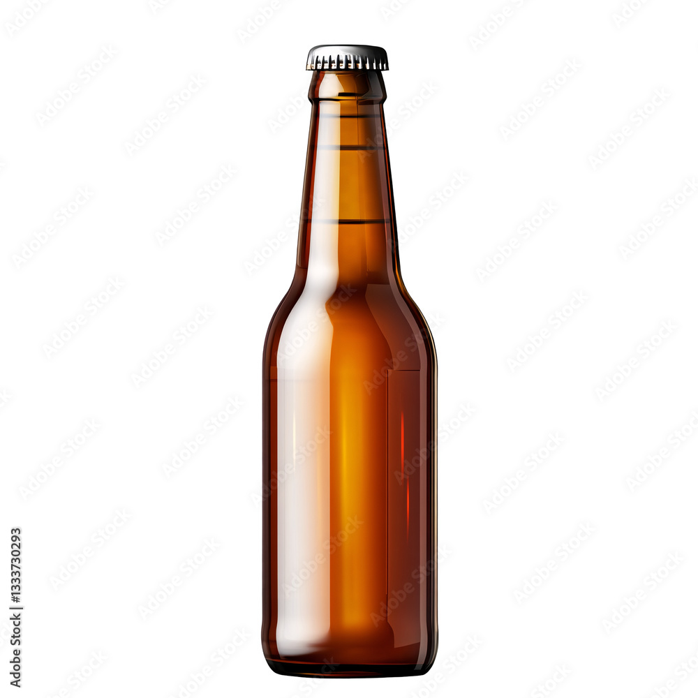 Brown glass beer bottle isolated on transparent background. Brown glass beer bottle isolated on transparent background.