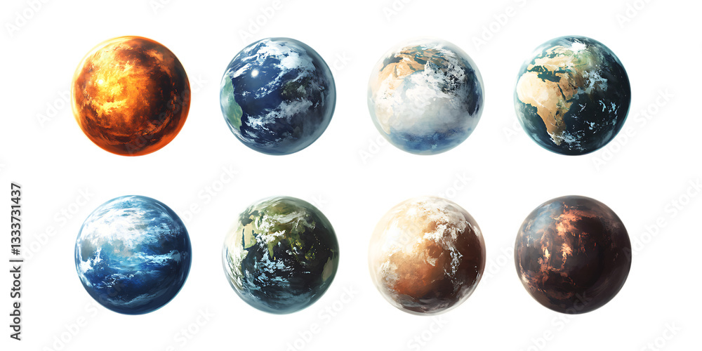 Pack Planet Set on Transparent Background for Astronomy, Science, and Space Designs Pack Planet Set on Transparent Background for Astronomy, Science, and Space Designs