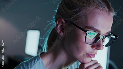 The Concentrated Woman at Work