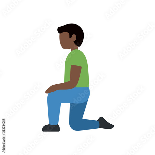 Kneeling Person (Dark Skin)
