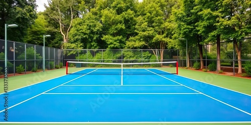 Wallpaper Mural Outdoor Tennis Court Blue Surface Green Surroundings Summer Day Torontodigital.ca